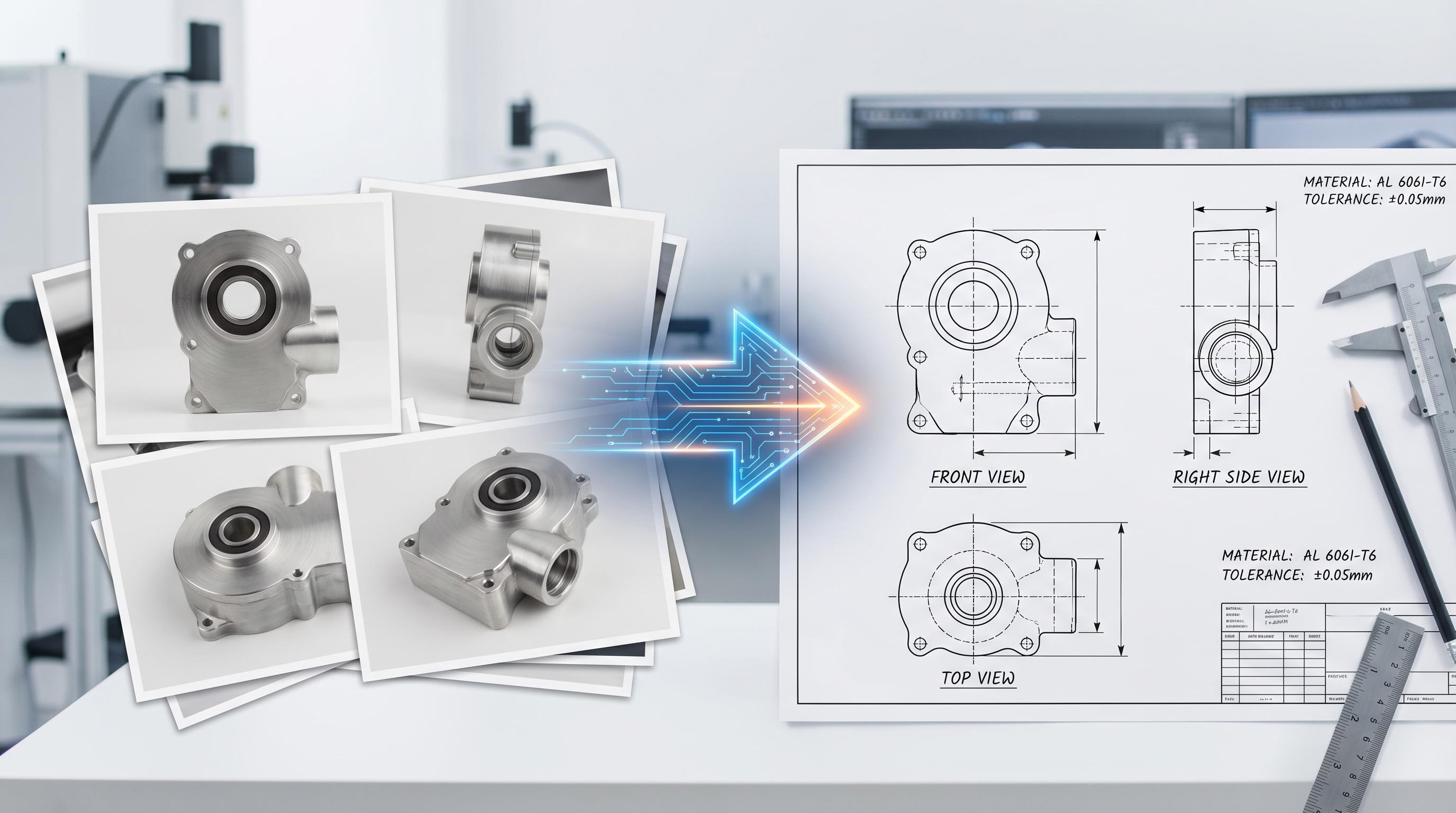 Photo reference flows into CAD-oriented tooling — Toolbox “Photo → Drawing” style workflow